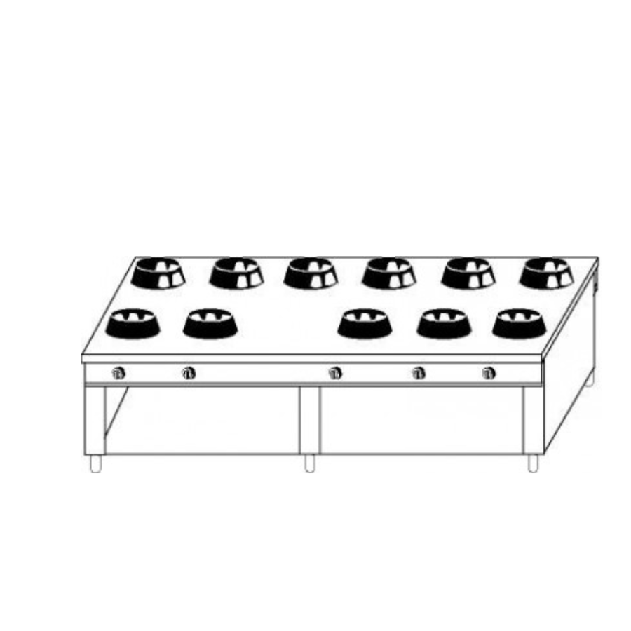 ELEVEN BURNER CHINESE RANGE CC/11BR