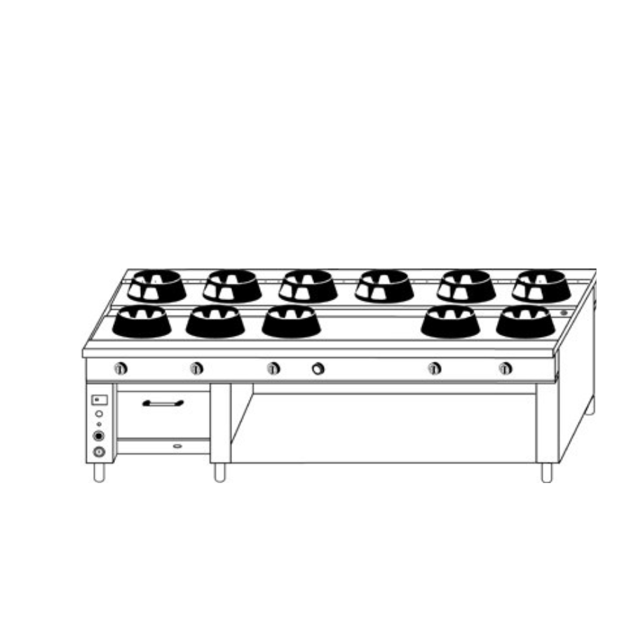 ELEVEN BURNER CHINESE RANGE CC/11F
