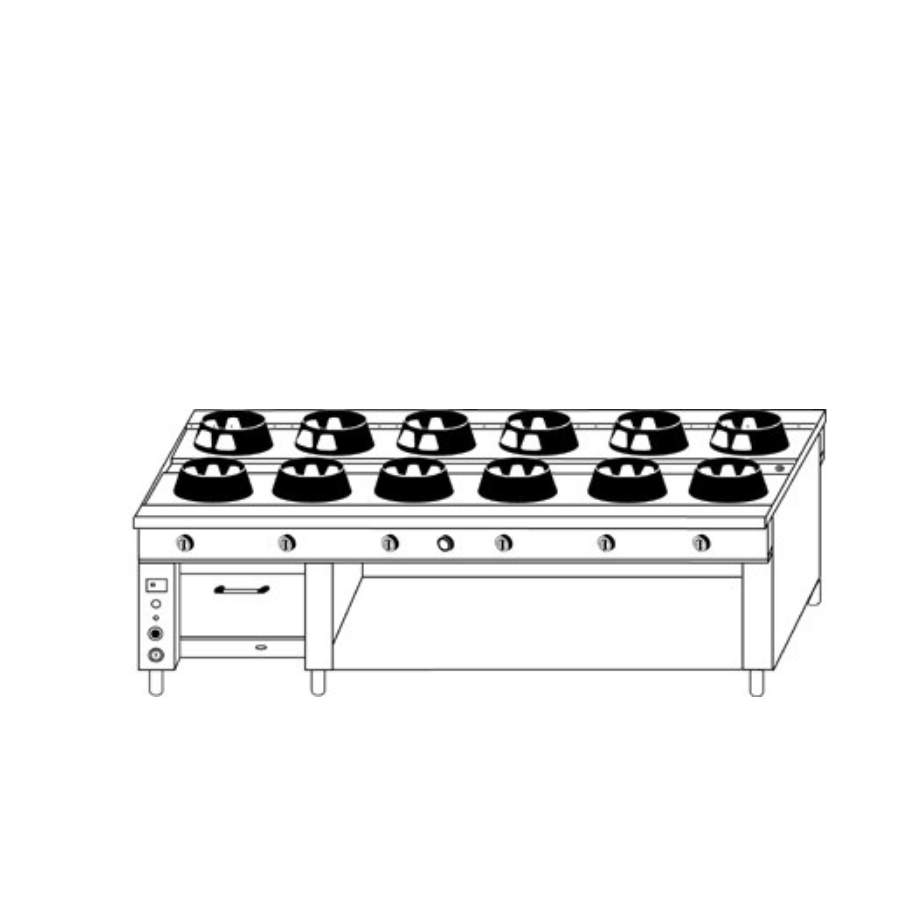 TWELVE BURNER CHINESE RANGE CC/12F