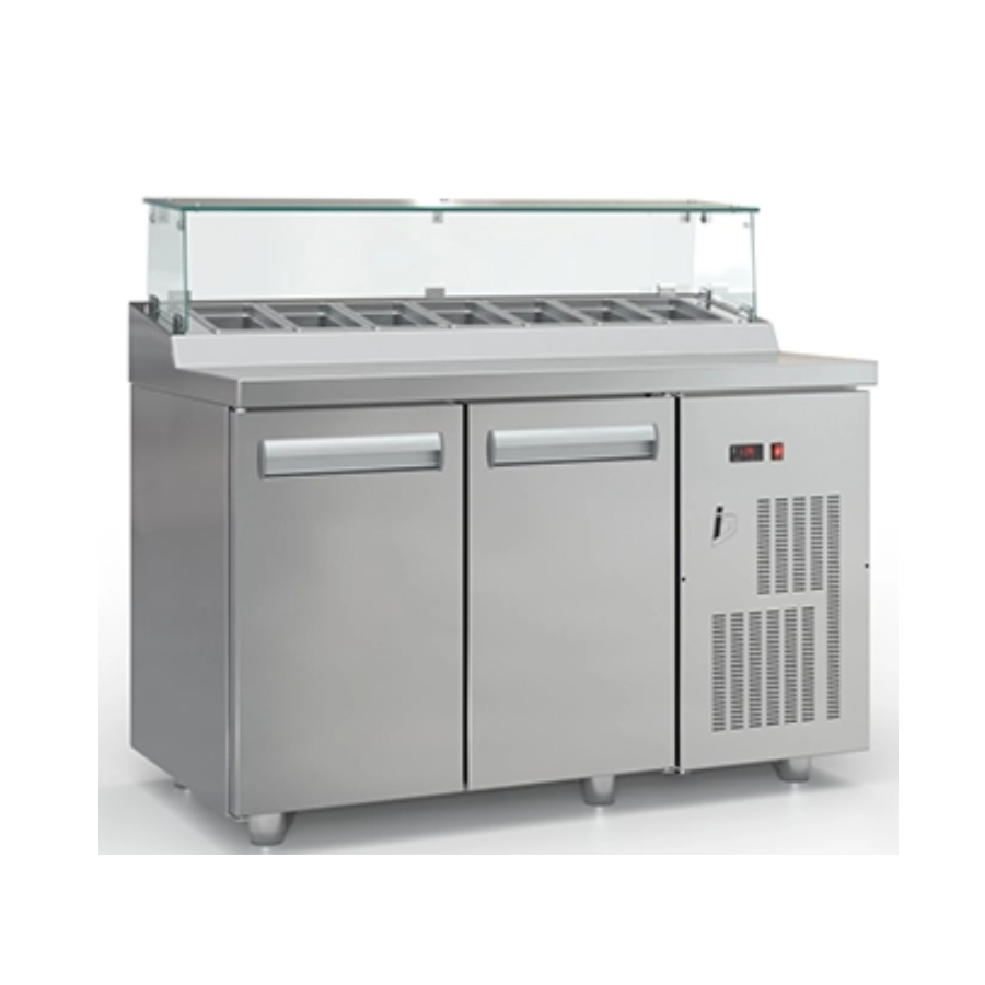 REFRIGERATED SALAD BAR, FOR GN 1/4,2 DOORS, MOTOR ON