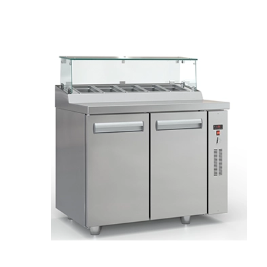 REFRIGERATED SALAD BAR, FOR GN 1/4,2 DOORS WITHOUT MOTOR