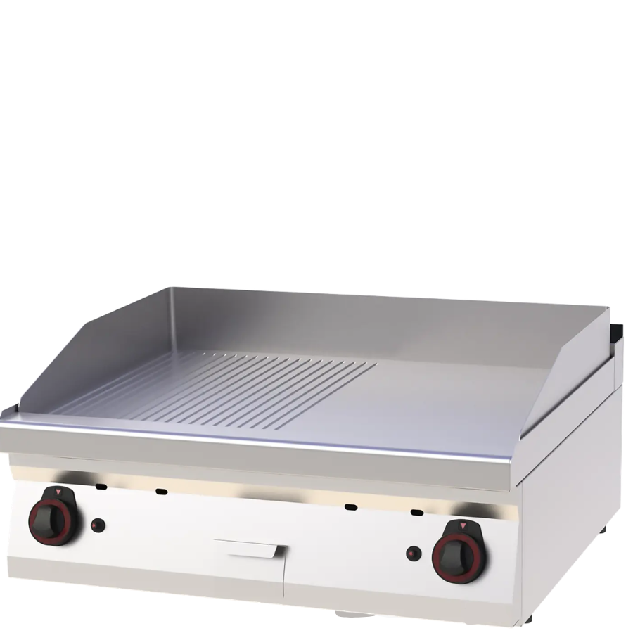FRY-TOP GRIDDLE PLATE 80X51 GAS CHROMED COMBINED WITHOUT CABINET