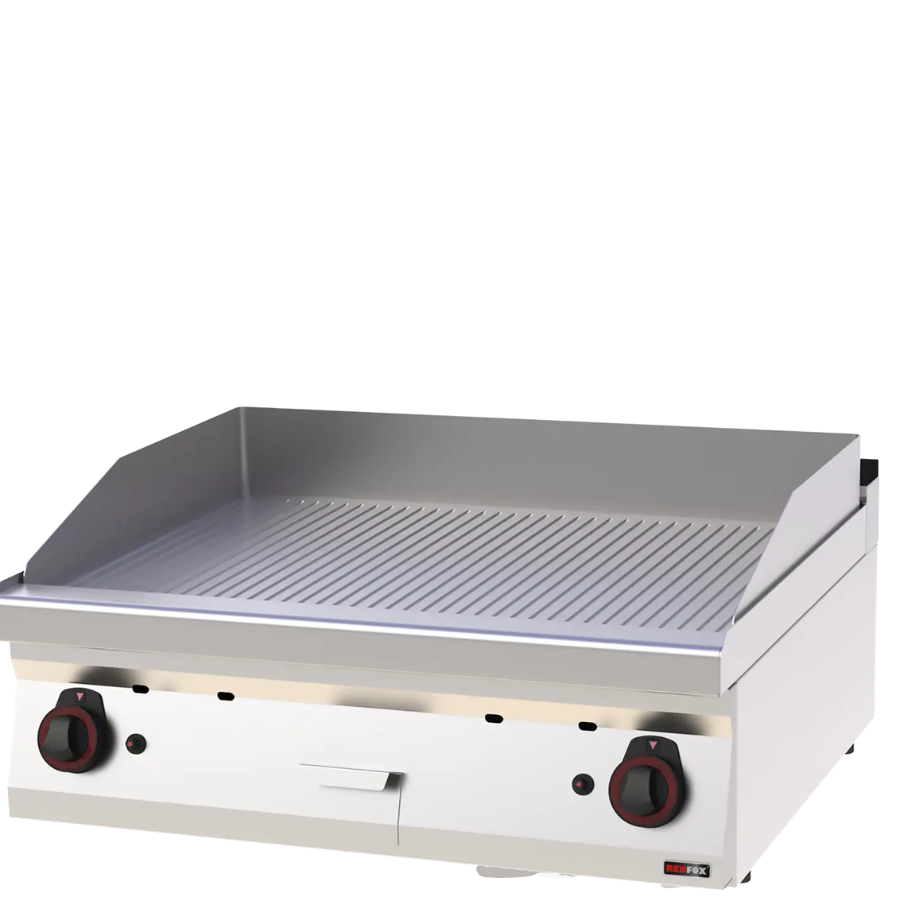 FRY-TOP GRIDDLE PLATE 80X51 GAS CHROMED GROOVED WITHOUT CABINET