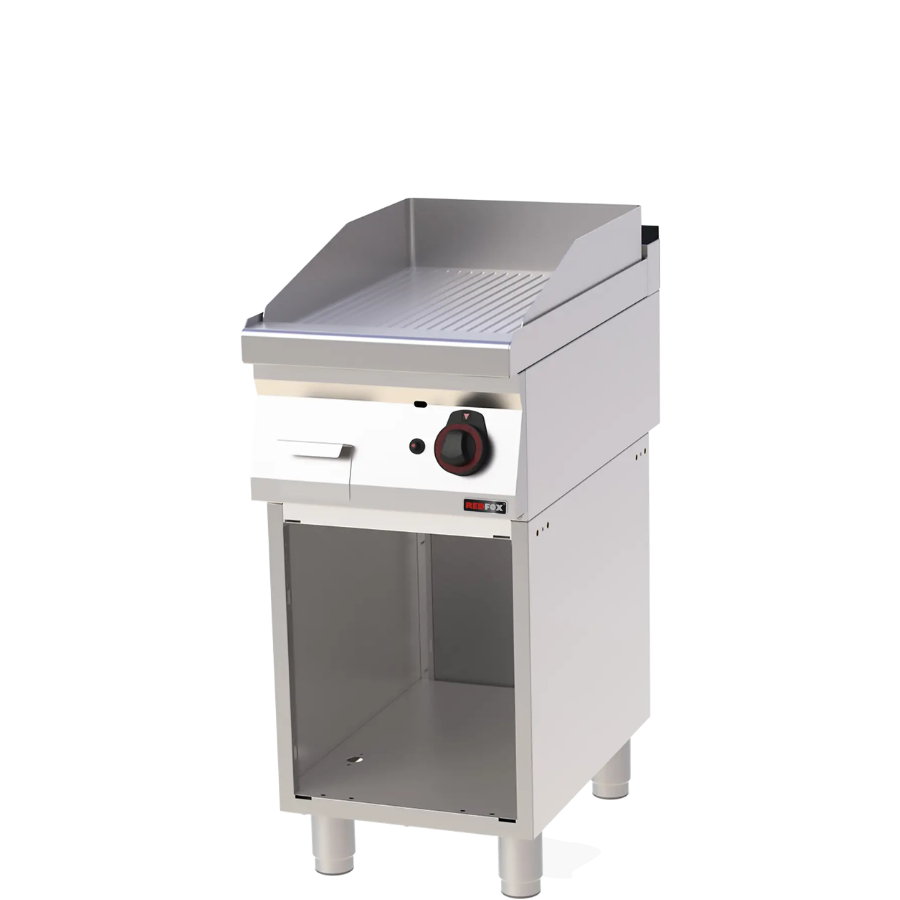 FRY-TOP GRIDDLE PLATE 40X51 GAS GROOVED ON OPEN CABINET