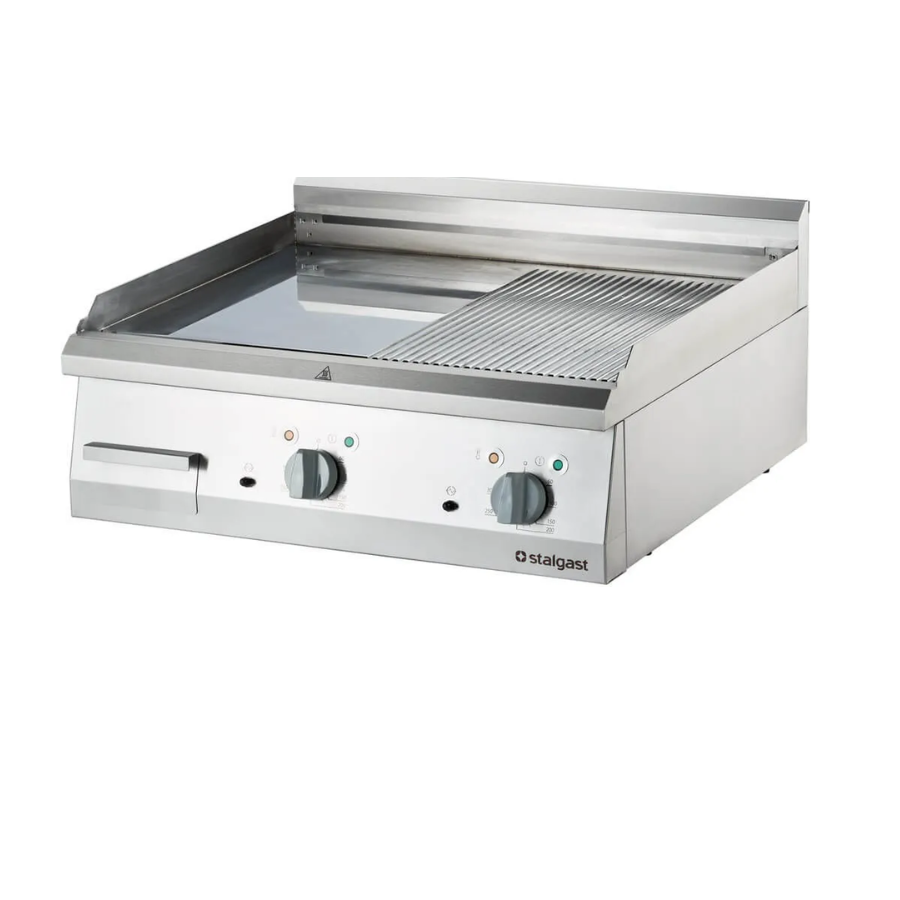 ELECTRIC GRILL RIBBED-SMOOTH 8.1 KW CHROME