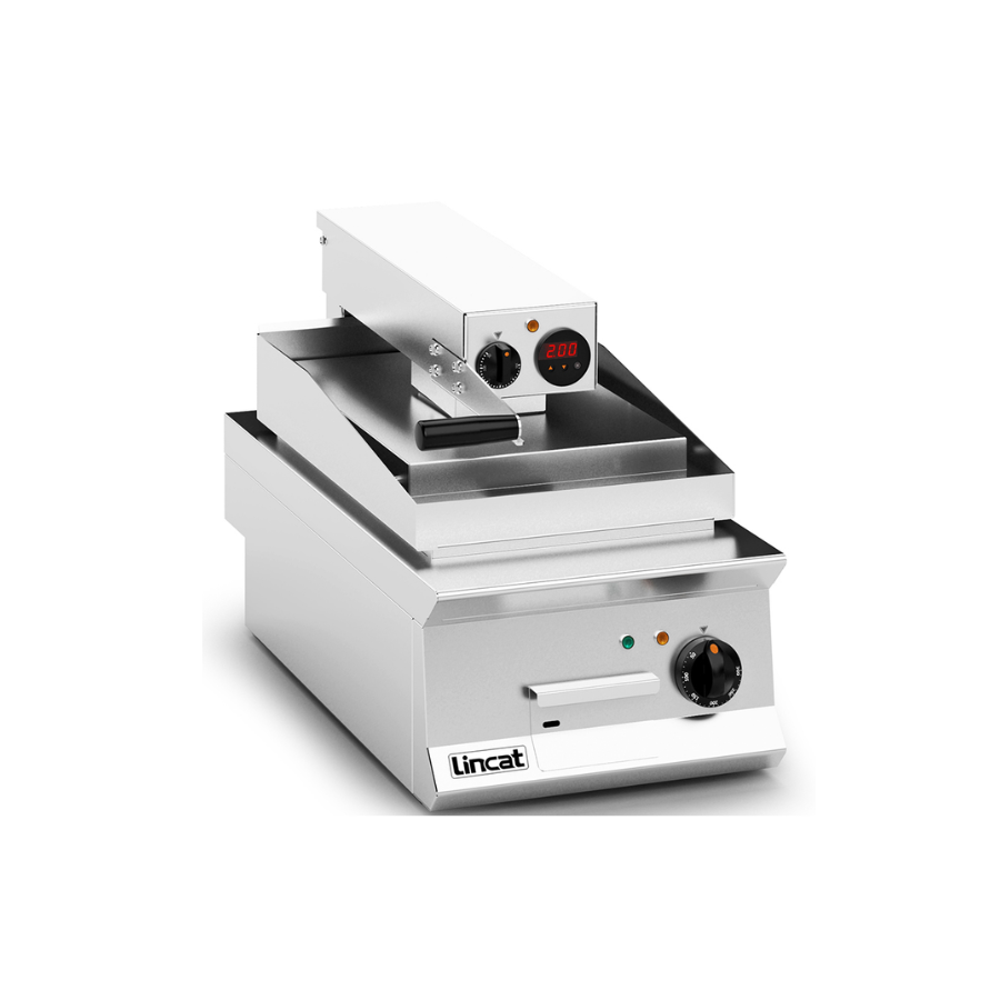 OPUS ELECTRIC COUNTER-TOP CLAM GRIDDLE – RIBBED UPPER PLATE – W 400 MM – 8.6 KW