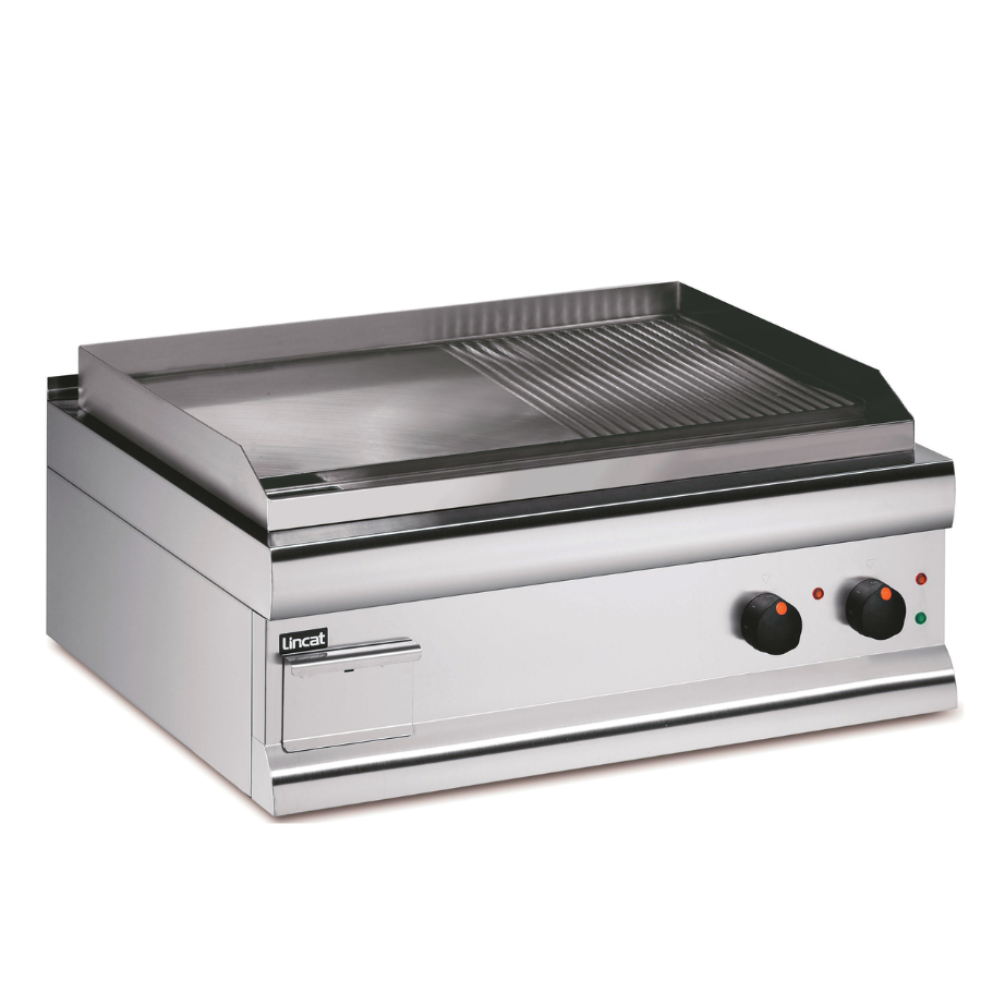 ELECTRIC COUNTER-TOP GRIDDLE – HALF-RIBBED PLATE – W 750 MM – 6.0 KW