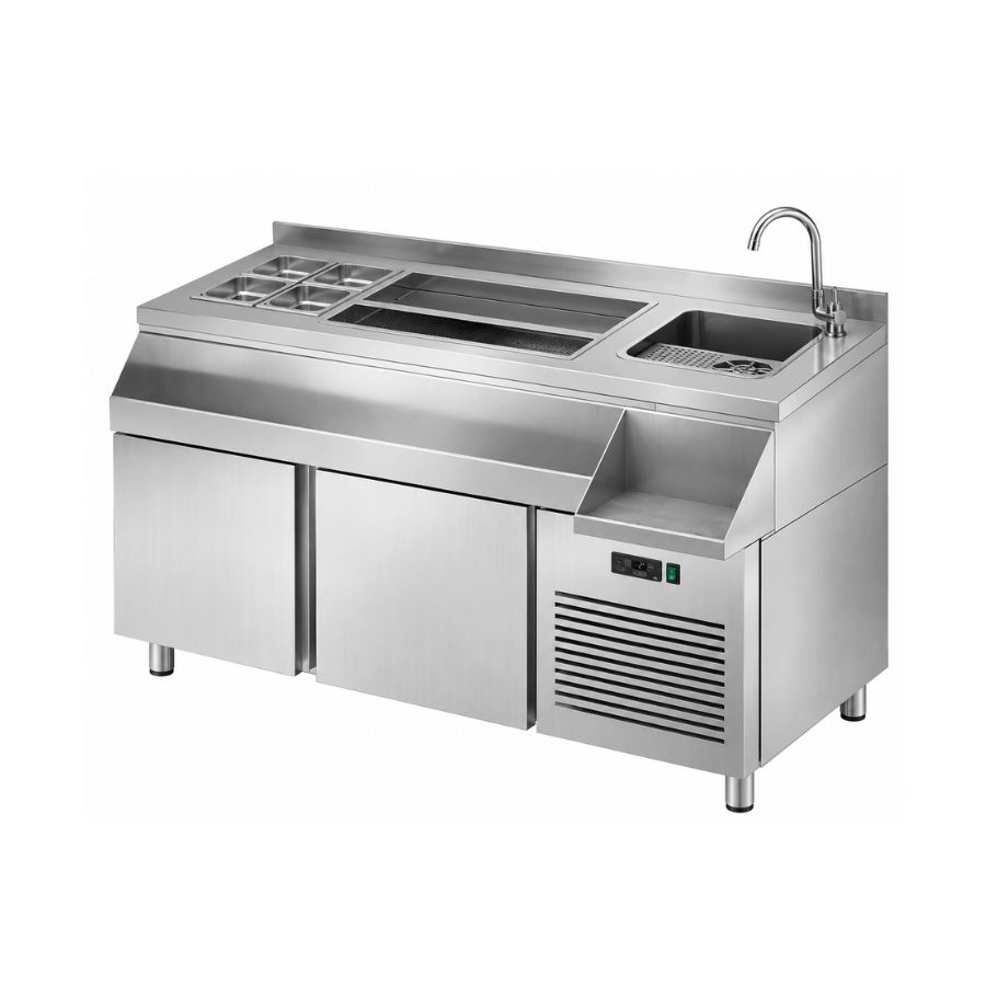 REFRIGERATED BAR COUNTER WITH 2 DOORS