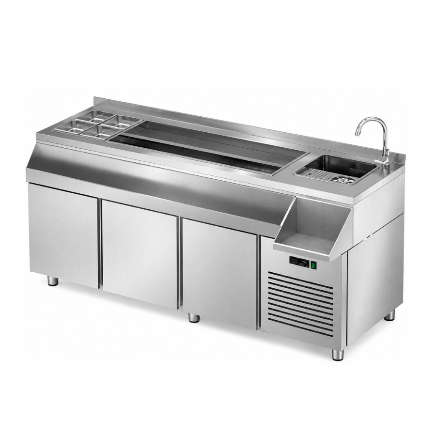 REFRIGERATED BAR COUNTER WITH 3 DOORS
