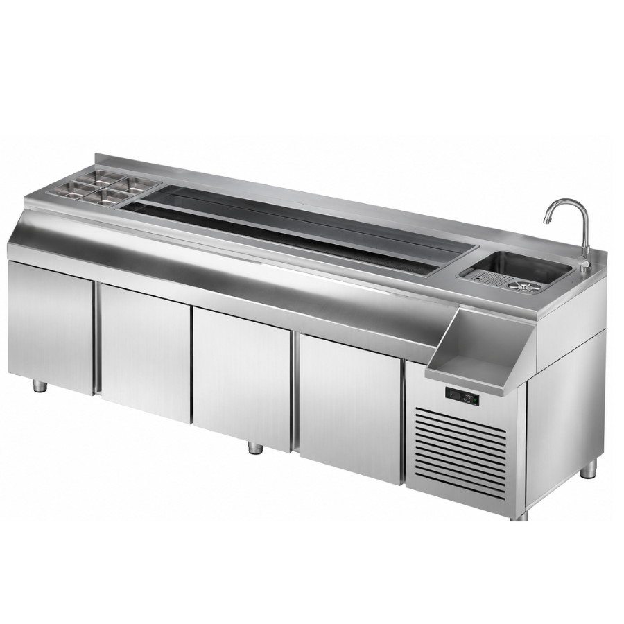 REFRIGERATED BAR COUNTER WITH 4 DOORS