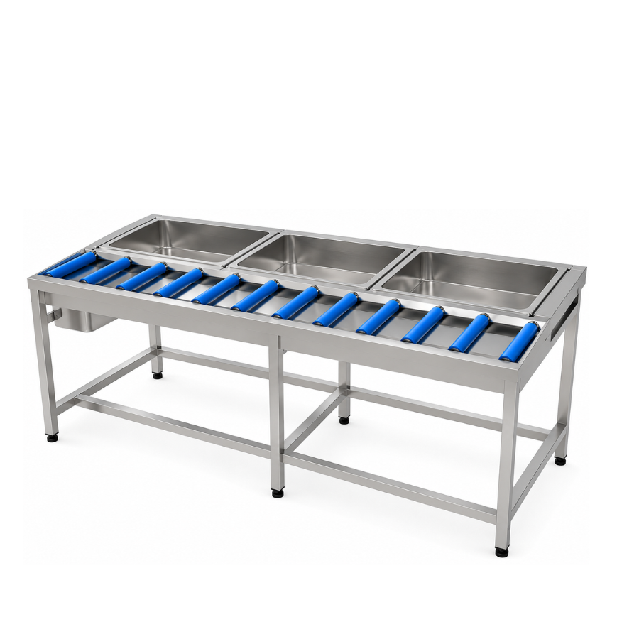 DISHWASHER ROLLER TABLE 3 BASKETS