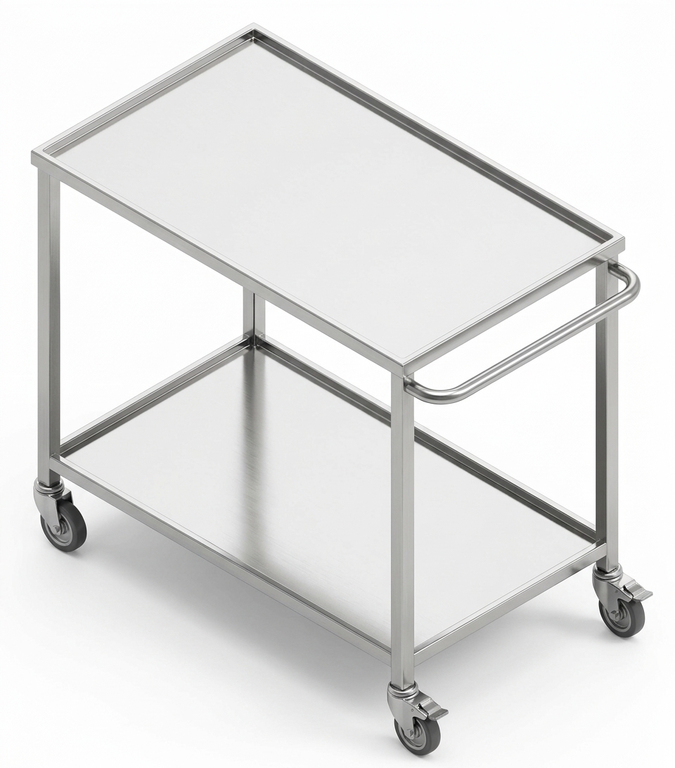 SERVICE TROLLEY WITH 2 SHELVES