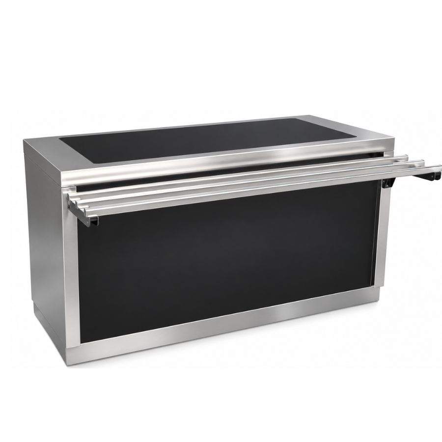 SELF SERVICE GLASS HOT PLATE WITH HINGED DOORS 160 × 75 × 90 cm